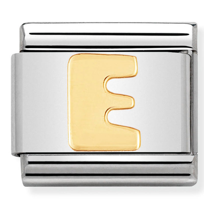 Nomination letter E yellow gold