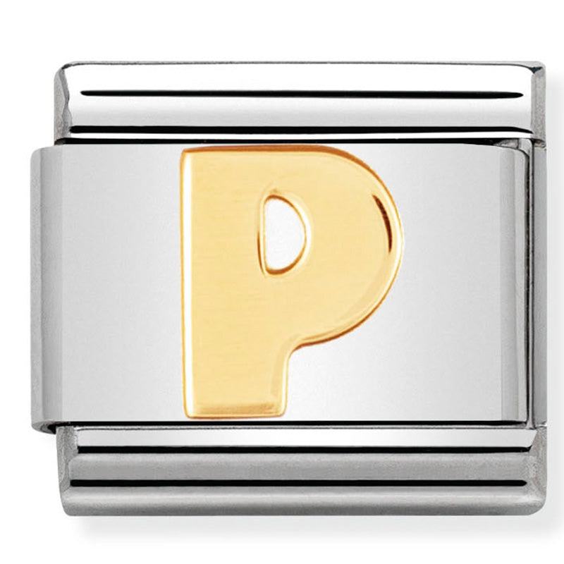 Nomination Letter P Yellow Gold Charm
