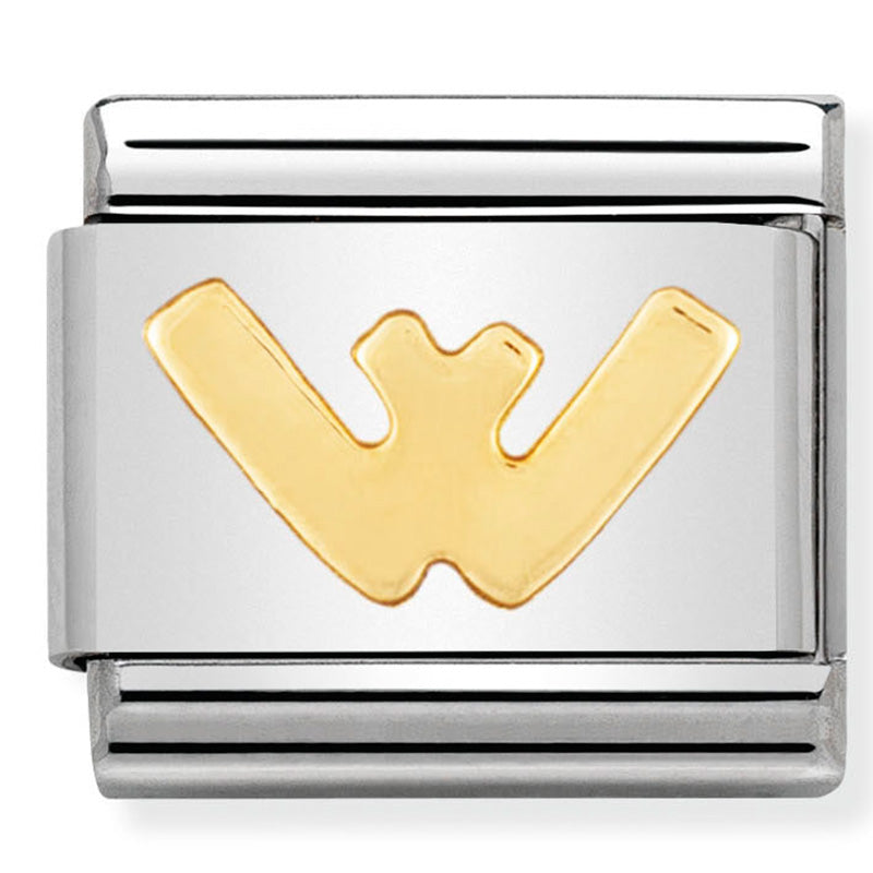 Nomination letter W yellow gold charm