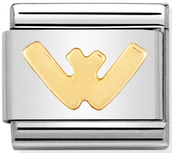 Nomination letter W yellow gold charm