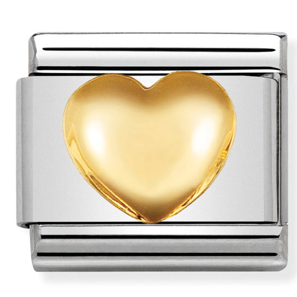 Nomination Raised Heart Gold Charm