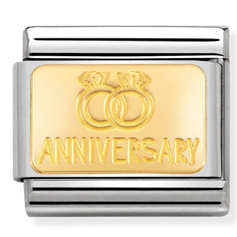 Anniversary with Rings Gold Charm