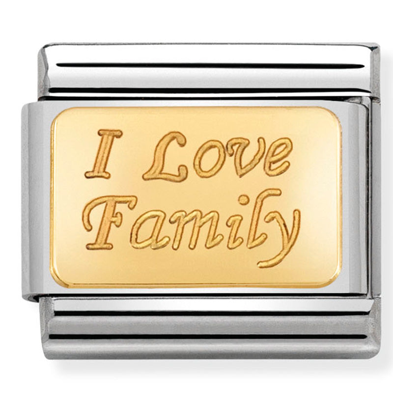I Love Family Gold Charm