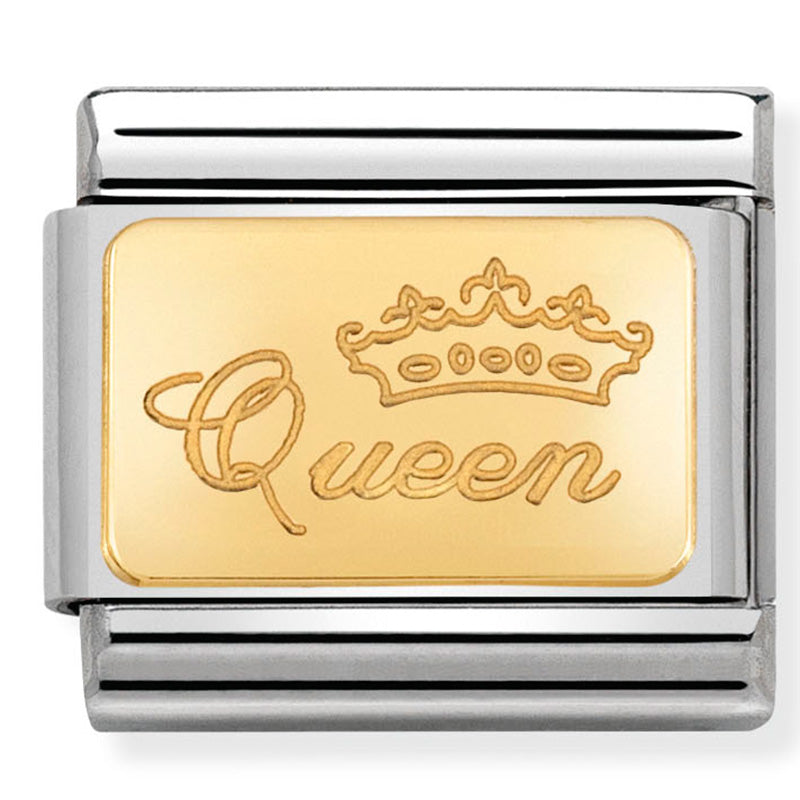 Engraved Signs - Queen Gold Charm