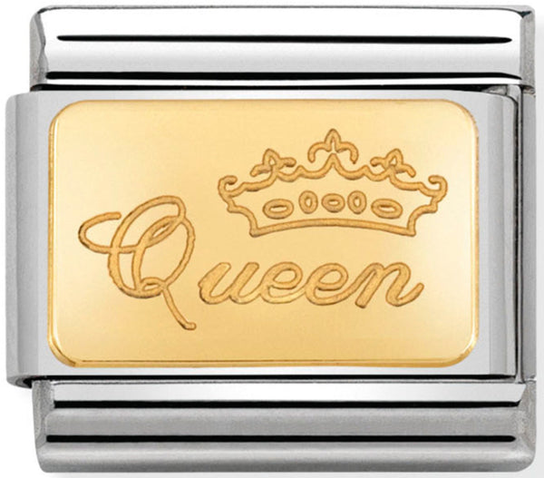 Engraved Signs - Queen Gold Charm
