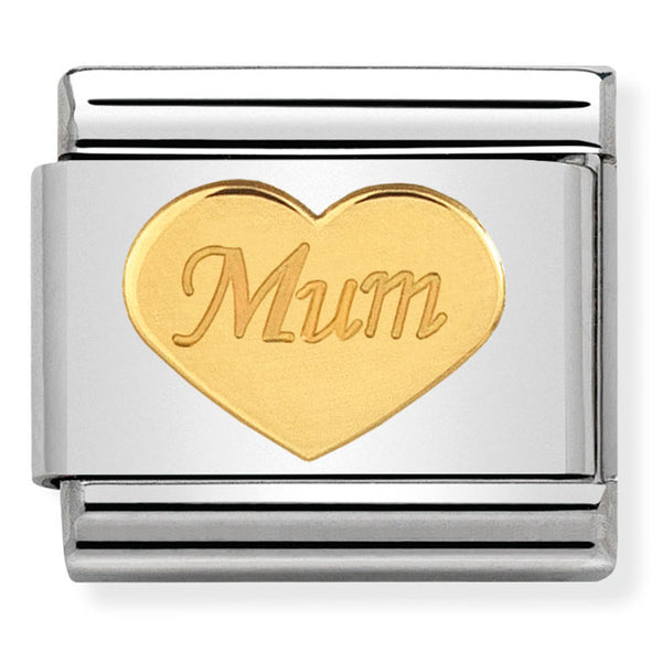 Mum Heart 18ct Gold Charm