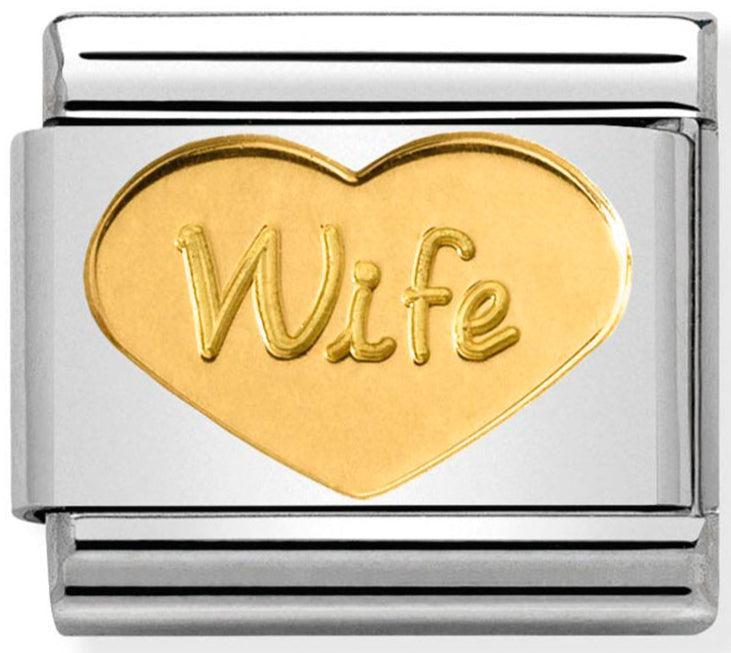 Family - Wife Heart Gold Charm