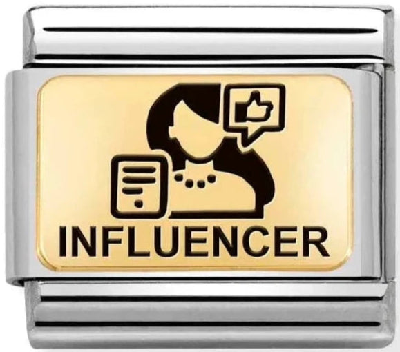 Occupation - Influencer with Black Enamel Gold Charm