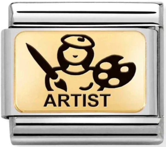 Occupation - Artist with Black Enamel Gold Charm