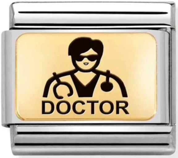 Occupation - Doctor (Him) with Black Enamel Gold Charm