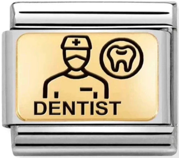 Occupation - Dentist with Black Enamel Gold Charm