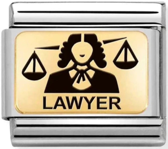 Occupation - Lawyer with Black Enamel Gold Charm