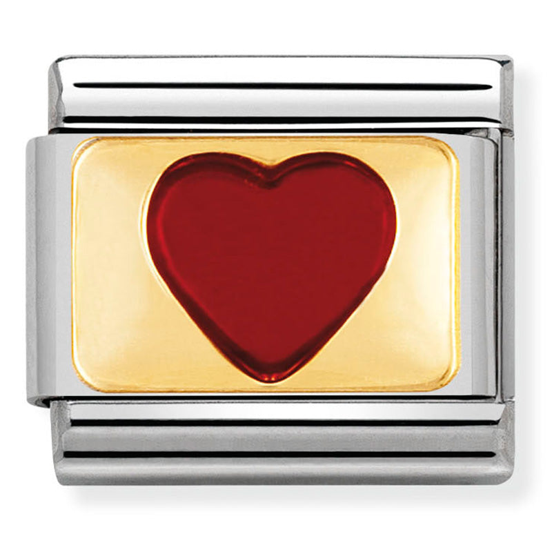 Nomination Red Heart Gold Charm 