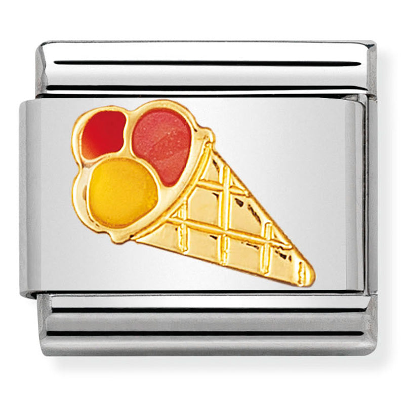 Nomination Ice Cream Enamel Gold Charm 