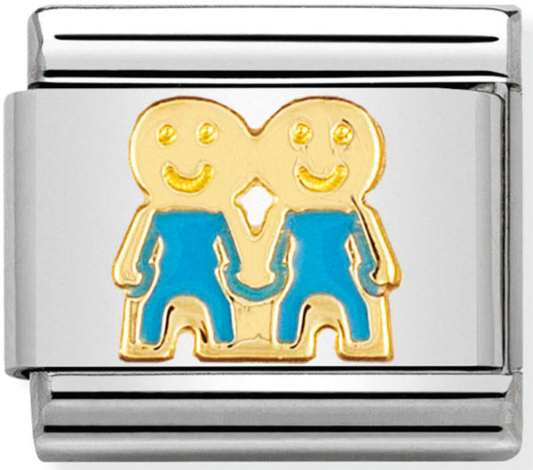 Nomination 030209/47 Brothers Gold Charm