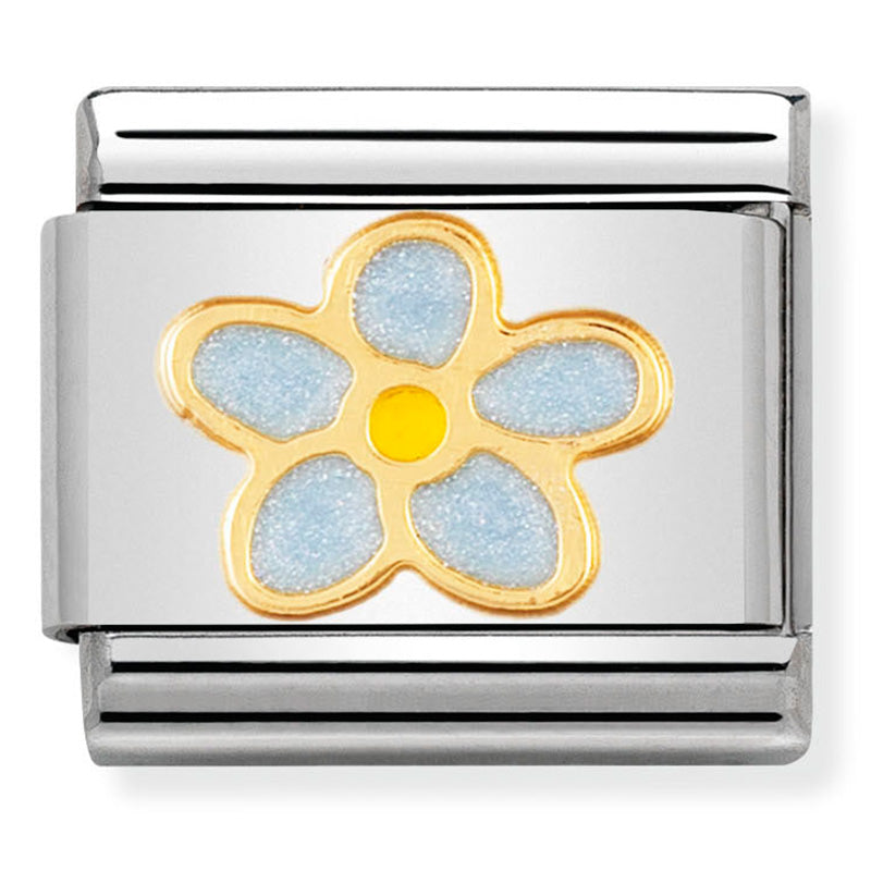 Nature - Forget Me Not Flower Gold Charm