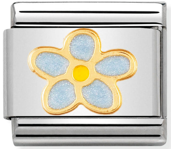 Nature - Forget Me Not Flower Gold Charm