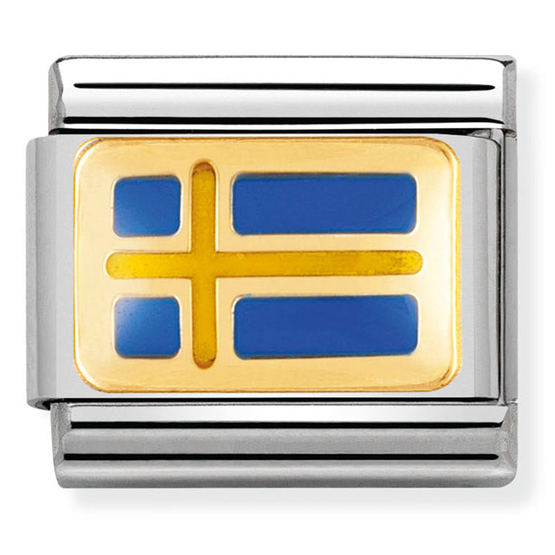 Nomination Sweden Flag Gold Charm 