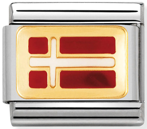 Nomination Denmark Flag Gold Charm 