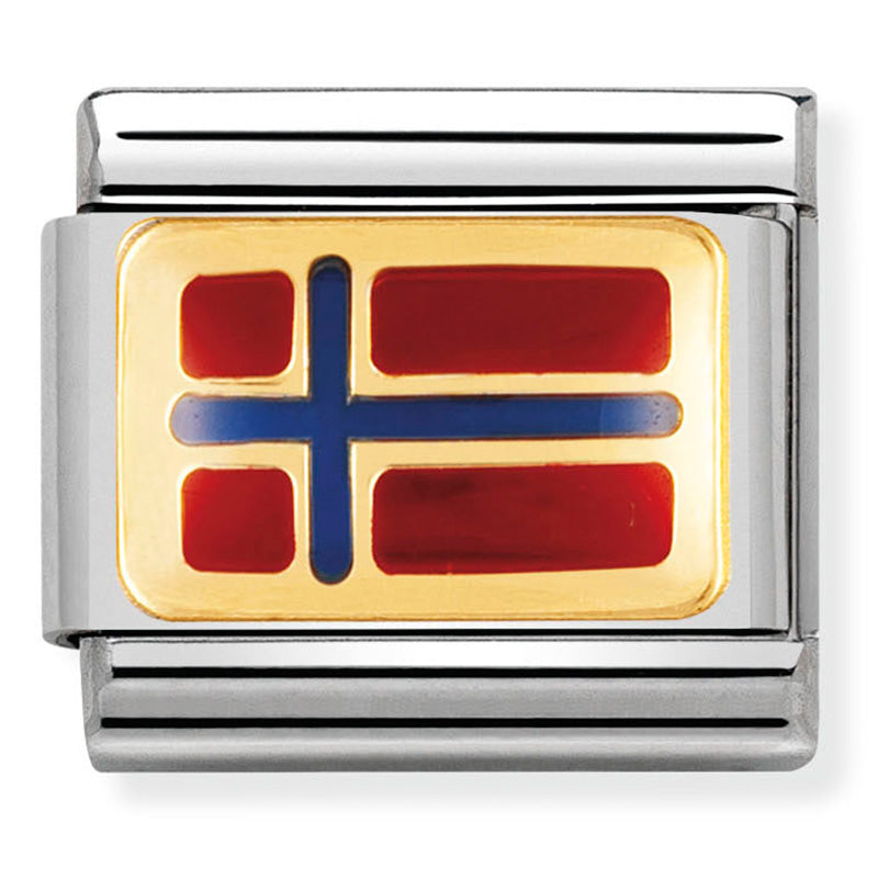 Nomination Norway Flag Gold Charm 