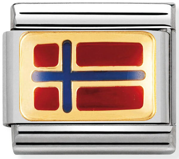 Nomination Norway Flag Gold Charm 