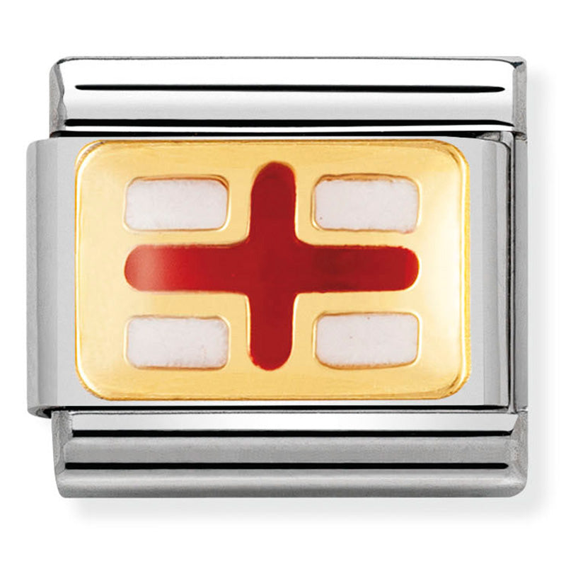 Nomination England Flag Gold Charm 
