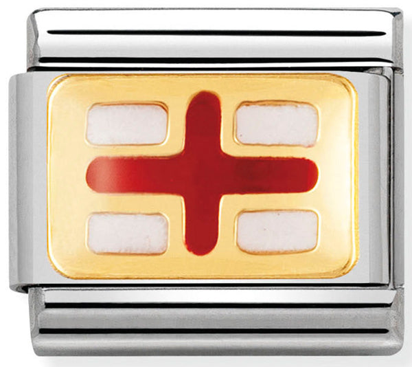 Nomination England Flag Gold Charm 