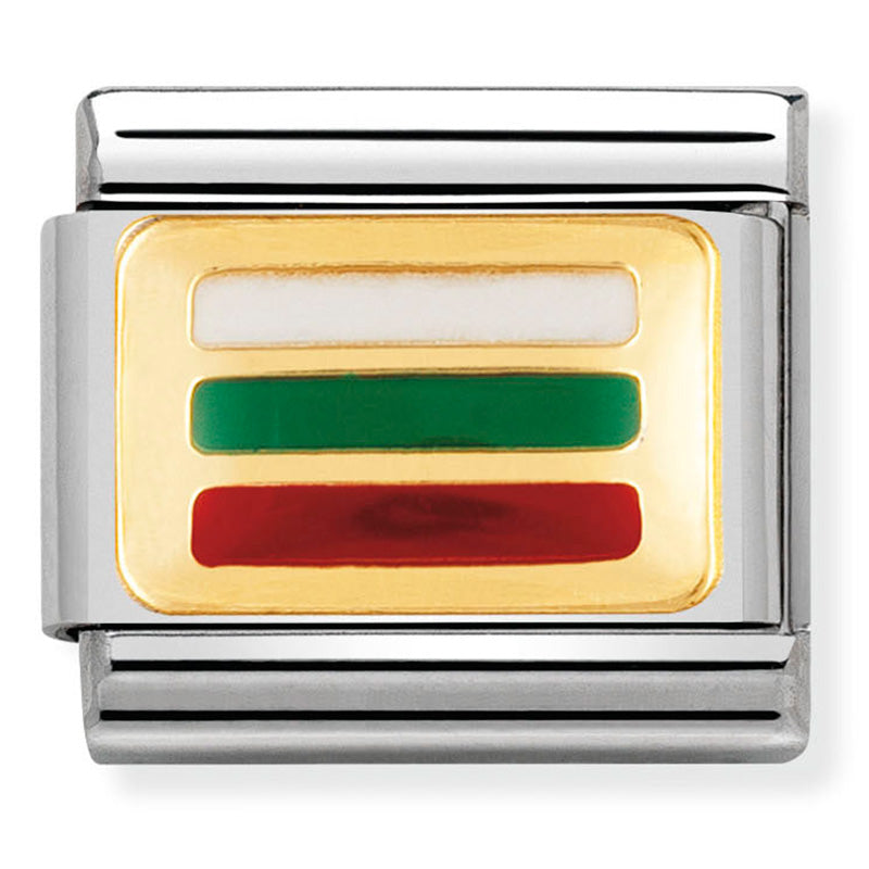 Nomination Bulgaria Flag Gold Charm