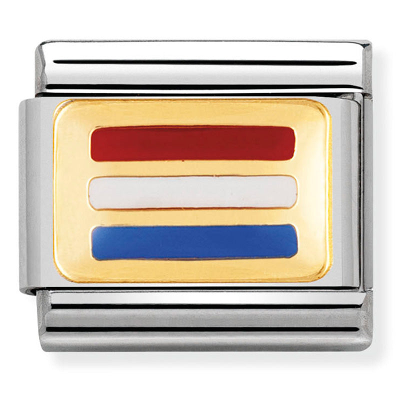 Gold Luxembourg Flag Charm