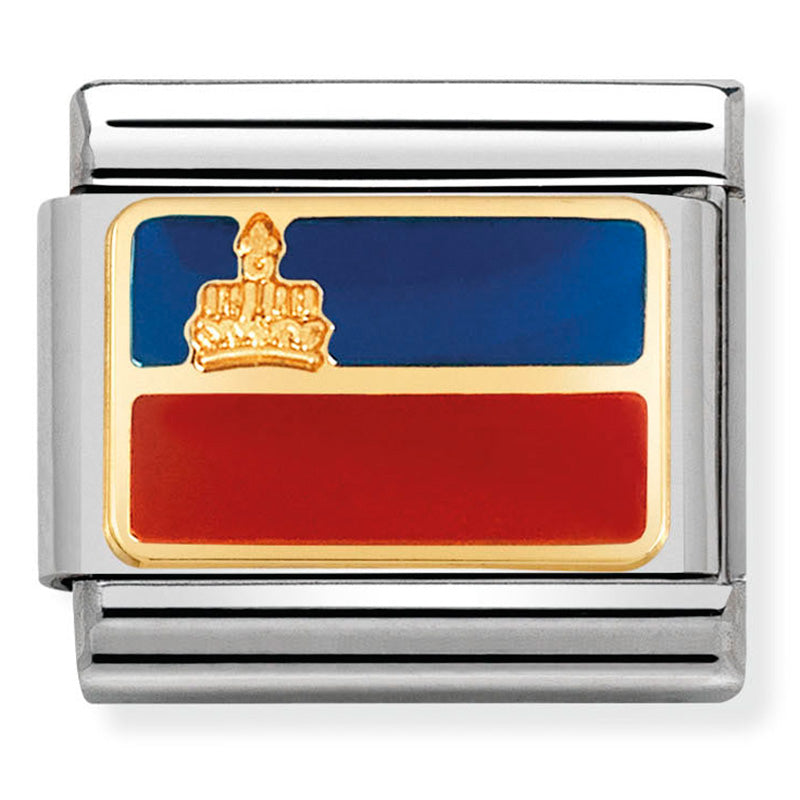 Europe Flag - Liechtenstein Gold Charm