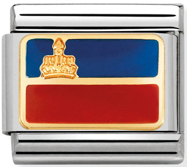 Europe Flag - Liechtenstein Gold Charm