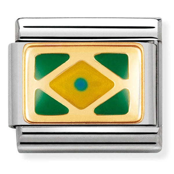 America Flag -  Brazil Gold Charm