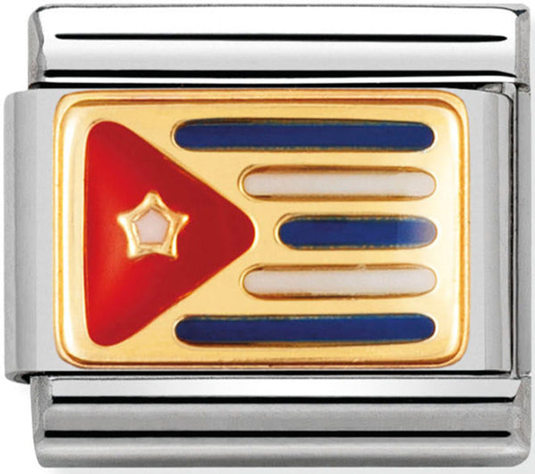 America Flag - Cuba Gold Charm