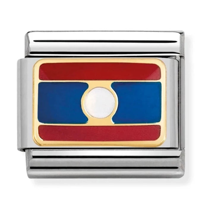 Gold Laos Flag Charm