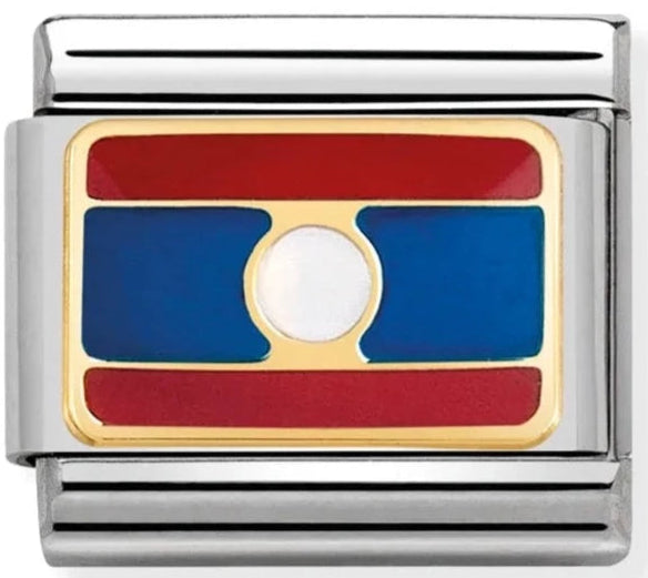 Asia Flag - Laos Gold Charm