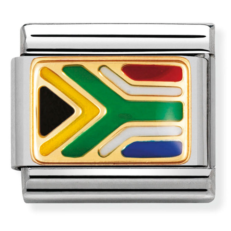 Nomination South Africa Flag Gold Charm 