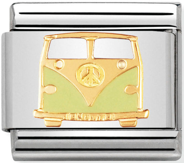 Transport - Green Van Gold Charm