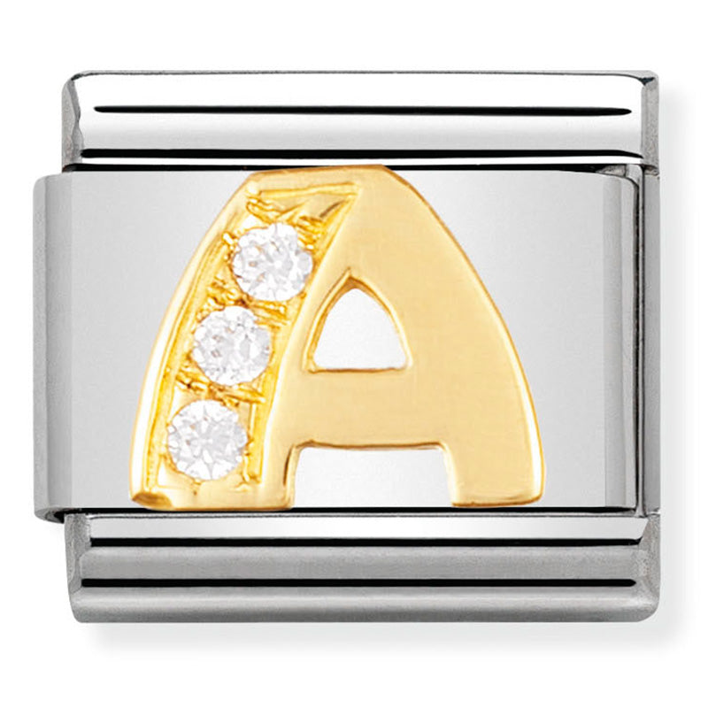 Nomination 030301/01 Letter A 18ct CZ Charm