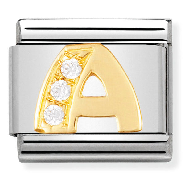 Nomination 030301/01 Letter A 18ct CZ Charm