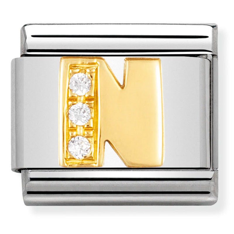 Nomination 030301/14 Letter N Gold Charm