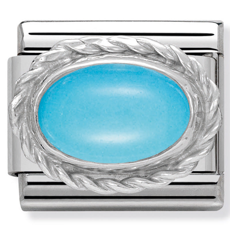 Nomination December (Turquoise) Silver Charm 