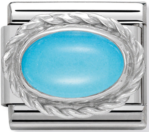 Nomination December (Turquoise) Silver Charm 