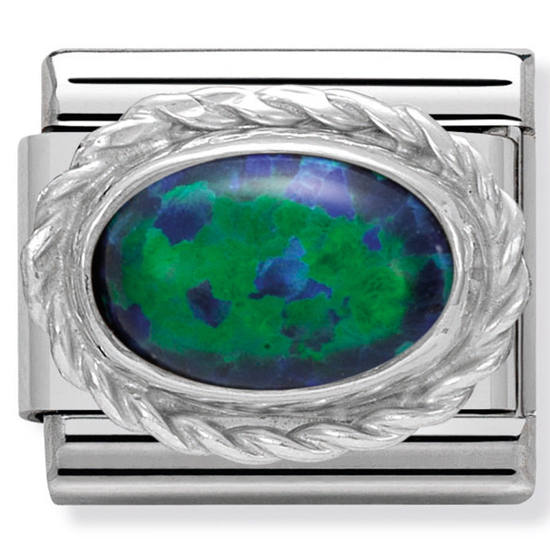 Green Opal Silver Charm