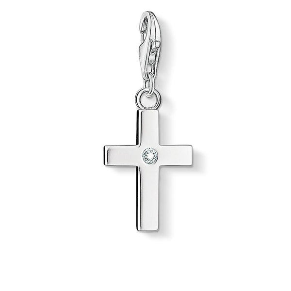 Cross with CZ Silver Charm