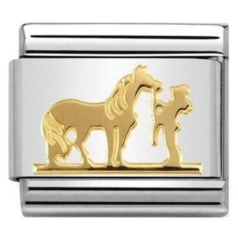 Sports - Horse with Rider Gold Charm