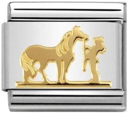 Sports - Horse with Rider Gold Charm