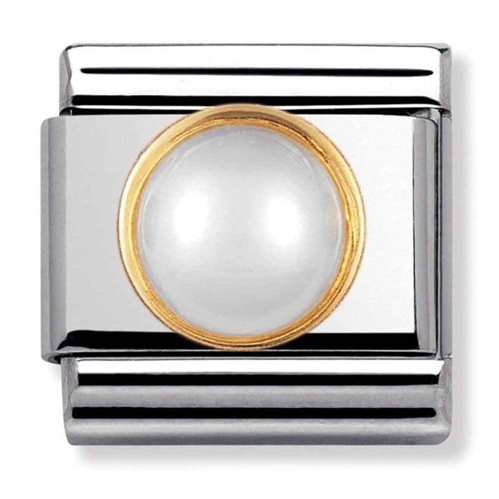 Nomination 030503/013 White Pearl Gold Charm