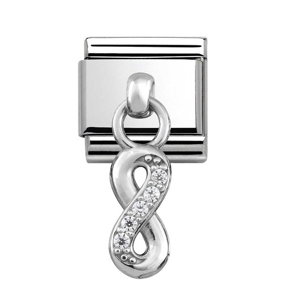 Dangle - Infinity with CZ Silver Charm