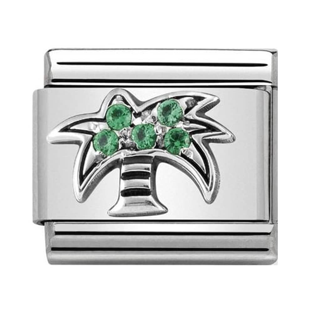 Travel - Palm with Green CZ Charm