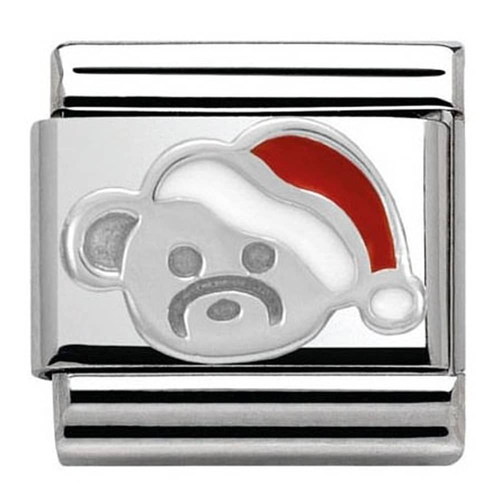 Christmas: Bear with Hat Silver Charm
